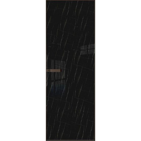 Скрытая алюминиевая дверь Invisible 1AGN стекло неро мрамор