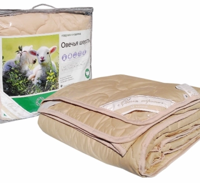 Одеяло 110*140см Адамас овечья шерсть/поликоттон обл.