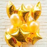 Шар (18"/46 см) Звезда, Золото 1 шт.