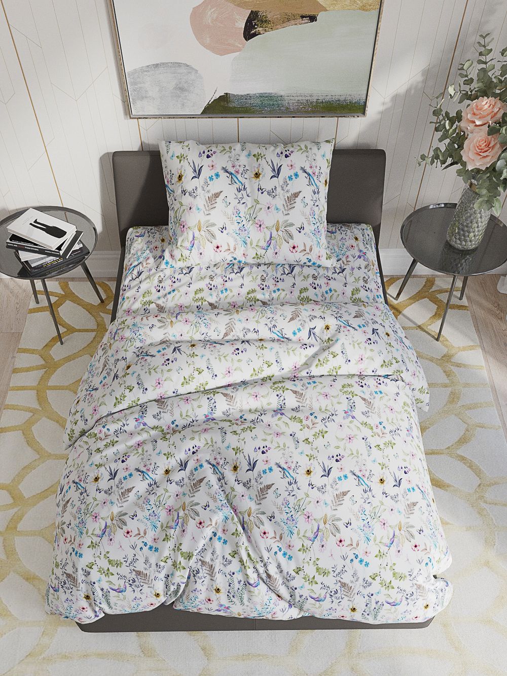 Простынь сатин Milky Garden "Каролина" 150x215 см