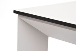 "Венето" обеденный стол из HPL 90х90см, цвет молочный, каркас белый