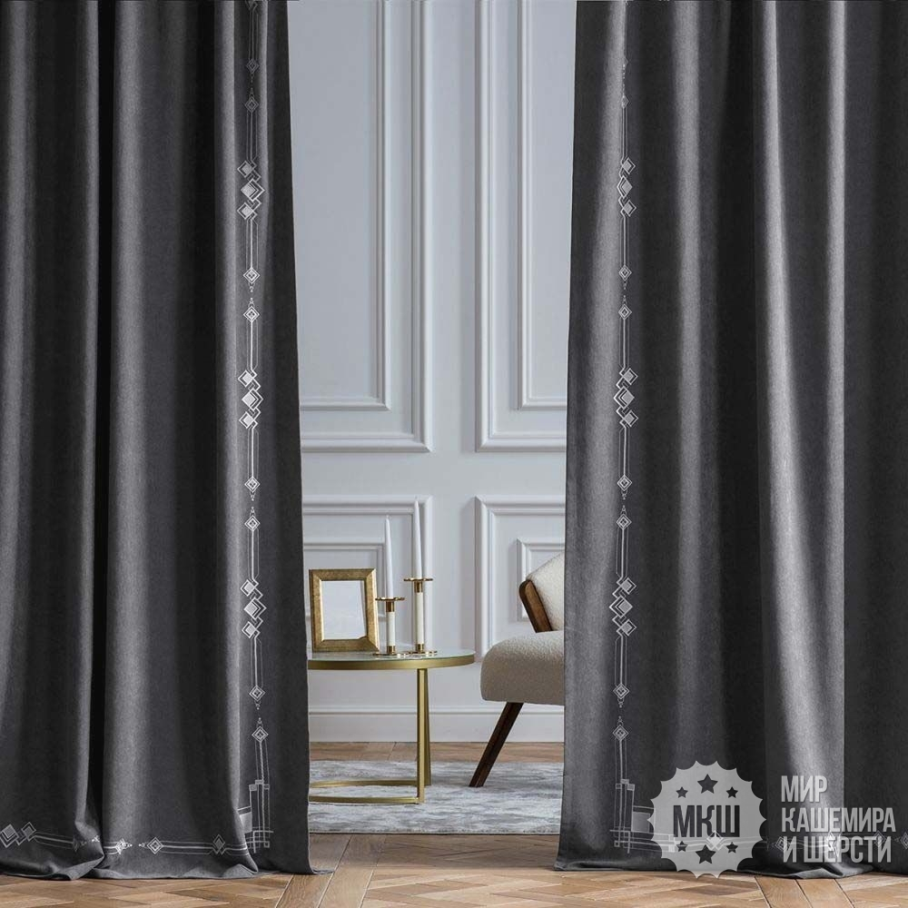 Комплект шторы и покрывало в спальню БРИДД (арт. BL10-306-01)  - серый