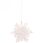 Подвеска «Снежинка резная» 12 см, белый блеск