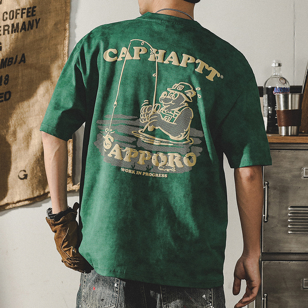 Мужская футболка Jereino в американском классическом ретро-стиле, летняя, модная, свободного кроя, с забавным принтом, с коротким рукавом