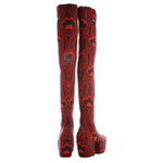 PRADA Over the knee Boots 7cm Women"s Black Red