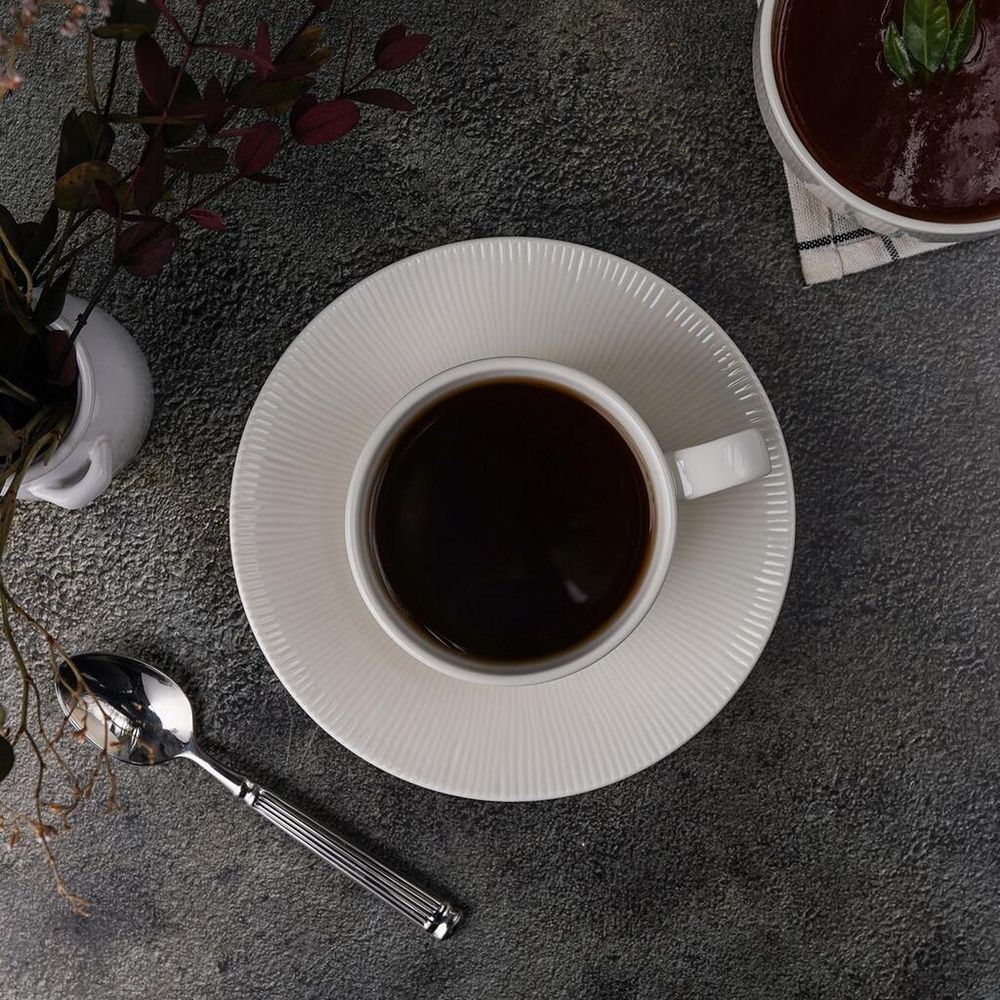 Чайная пара 210 мл белая d 8,5 см h6 см Neo Silk Stackable Noble [6]