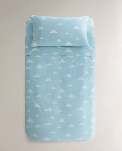 ZARA HOME ДЕТСКИЙ ПОДОДЕЯЛЬНИК С ПРИНТОМ, СИНИЙ