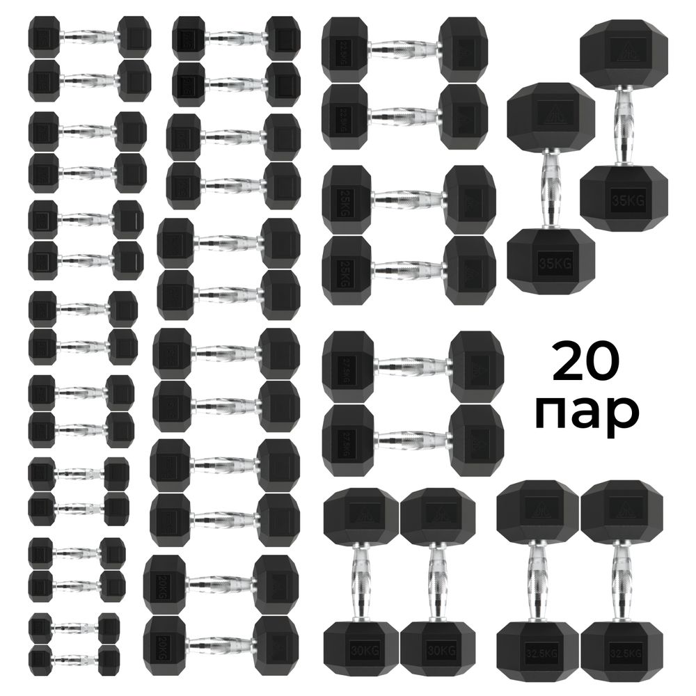 Гантельный ряд DFC от 1 кг до 35 кг
