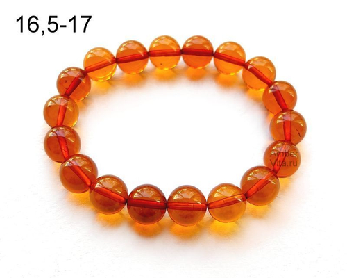 Браслет из цельного янтаря шар 11 мм