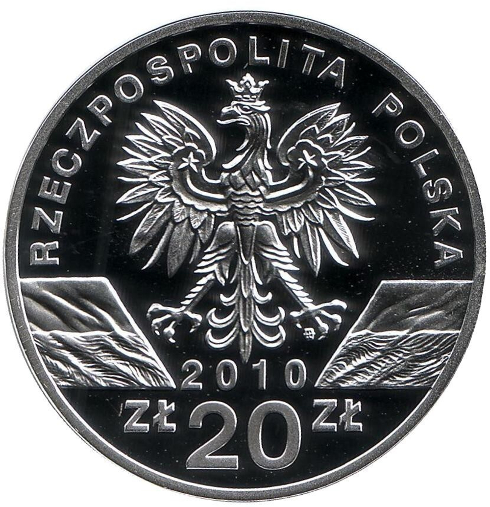 20 злотых. Летучая мышь - Малый подковонос. 2010 год. Польша.