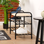 Полка для обуви, мет-л, 3 секц, 79х33х50 см, с сиден, чер, Nika, ЭТЛ3/Ч