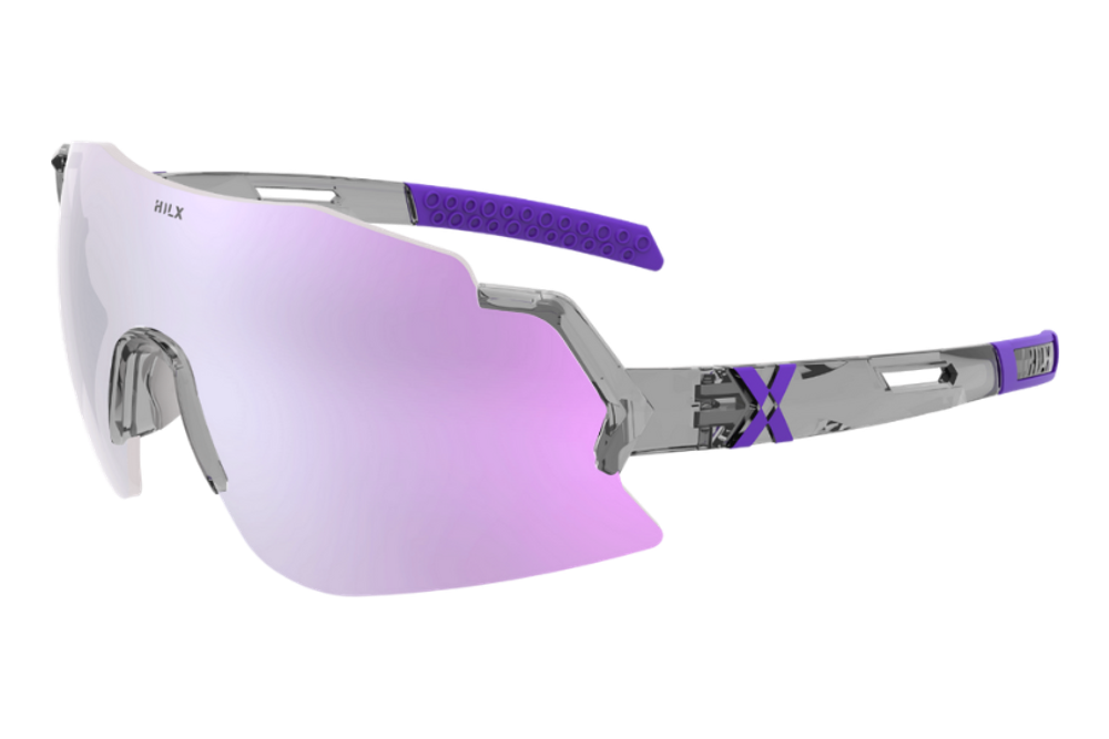 Спортивные очки HILX Savage 2.0 Shiny Crystal Grey Purple / Photochromic Purple Mirror Lens