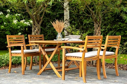 Обеденный комплект из акации Joygarden КАРО, слоновая кость