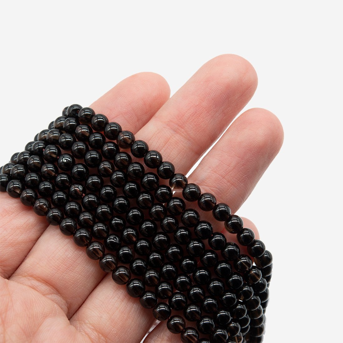 Раухтопаз (дымчатый кварц) натуральный, бусины в форме шара 4,3мм