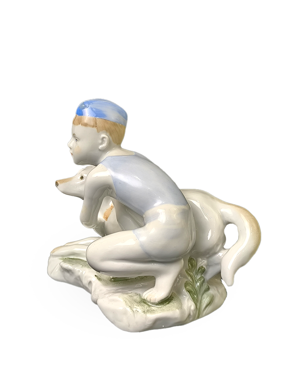 Фарфоровая статуэтка "Юный пограничник с собакой" ЛФЗ