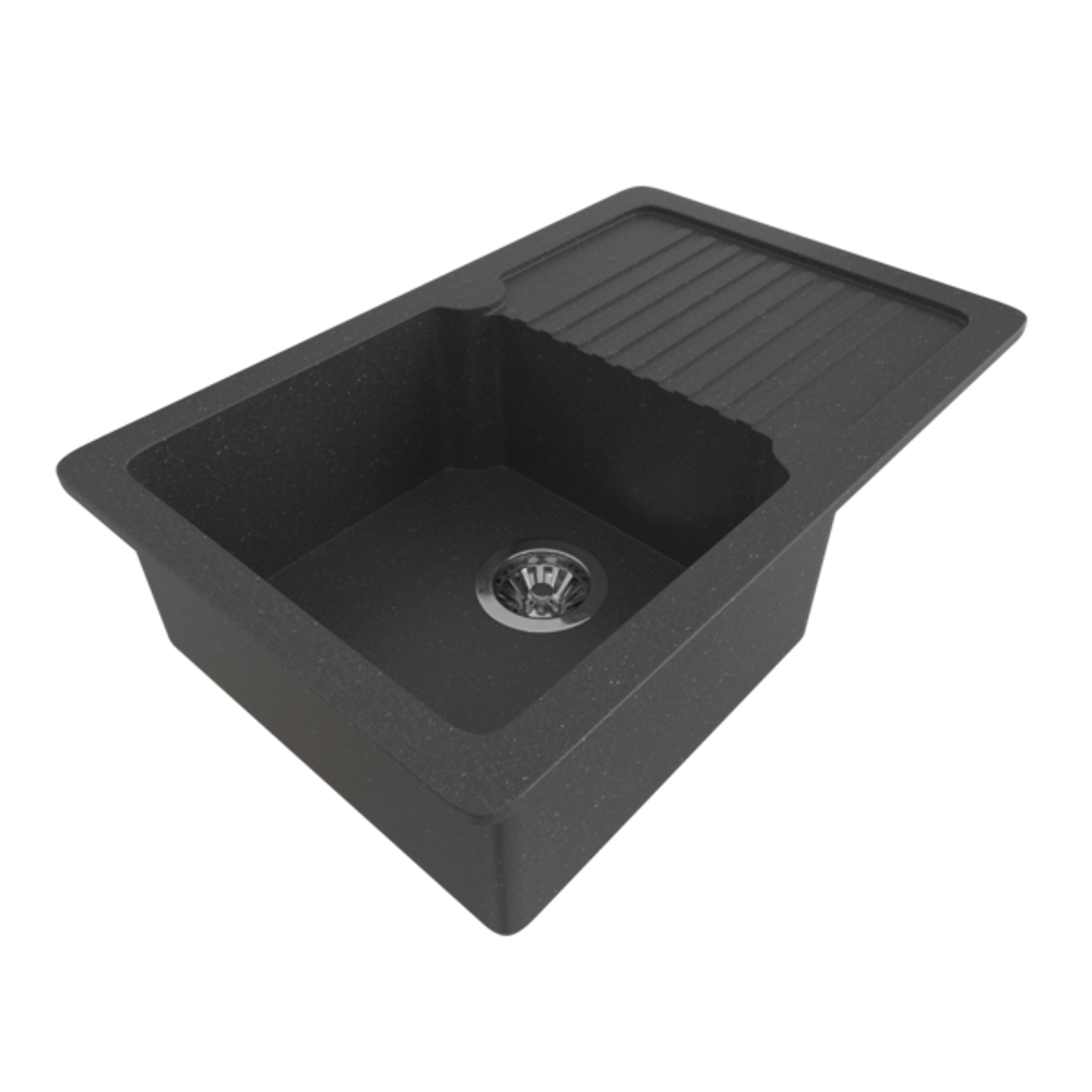 Мойка ML-GMS24 СТАНДАРТ с крылом, черный (308), 765*490*200мм