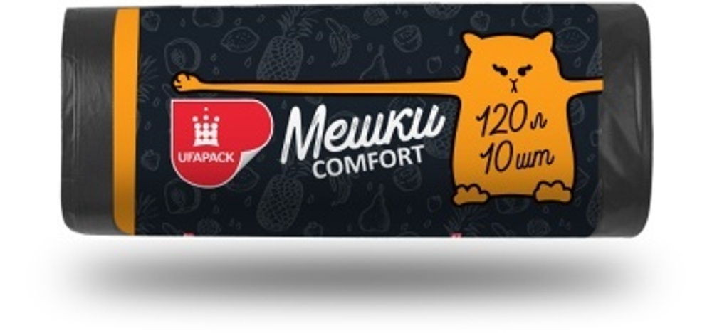 УФА ПАК Пакеты для мусора GAR-BAGE 120л (рулон=10шт) ПНД*50