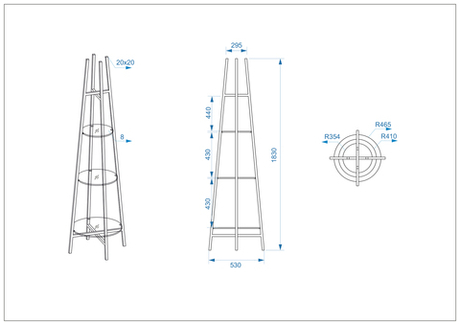 Стеллаж Garda Decor золото 47ED-00501