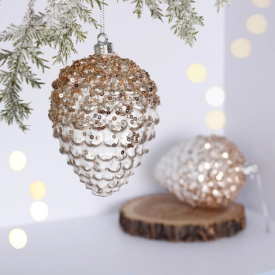 Ёлочные игрушки VERSAILLES «Персея» 11 см (набор 2 шт), Шампань