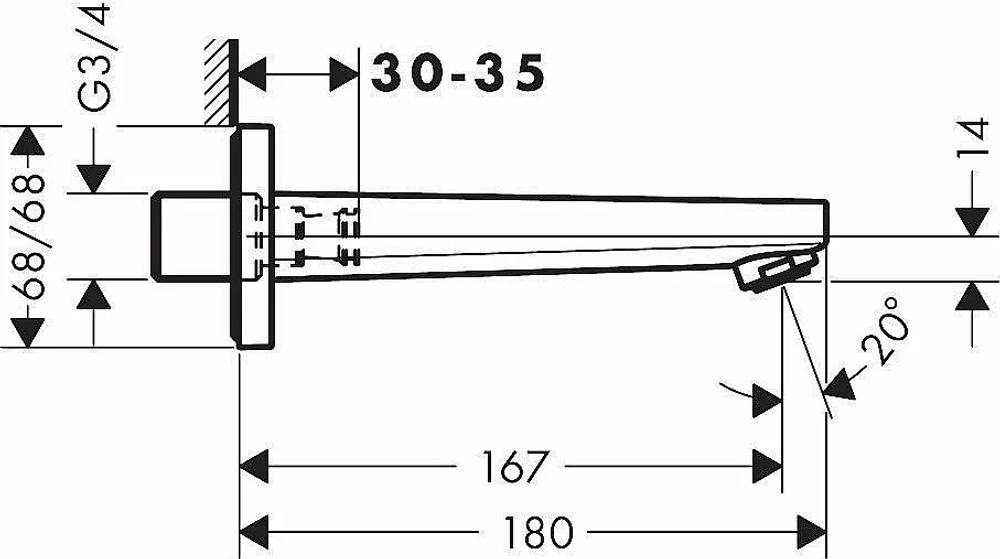 Излив для ванны Hansgrohe Metropol 32542000