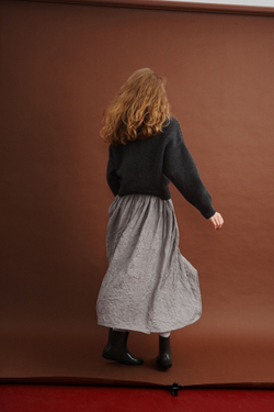 Кардиган на пуговицах с отложным воротником из мериноса графитового цвета