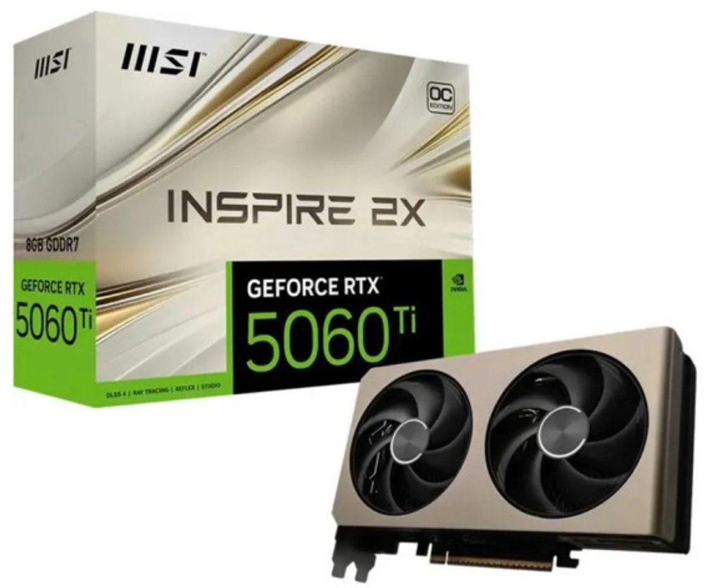 Видеокарта MSI GeForce RTX 5060 TI INSPIRE 2X (RTX 5060 TI 8G INSPIRE 2X)