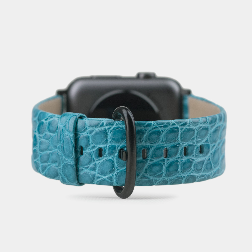 Ремешок для Apple Watch 44/45/46 mm из кожи аллигатора, цвета тиффани