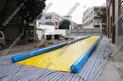 Водная горка без надувного дна, герметичная ТУРБО "Слайд", 25*4*0,5 м