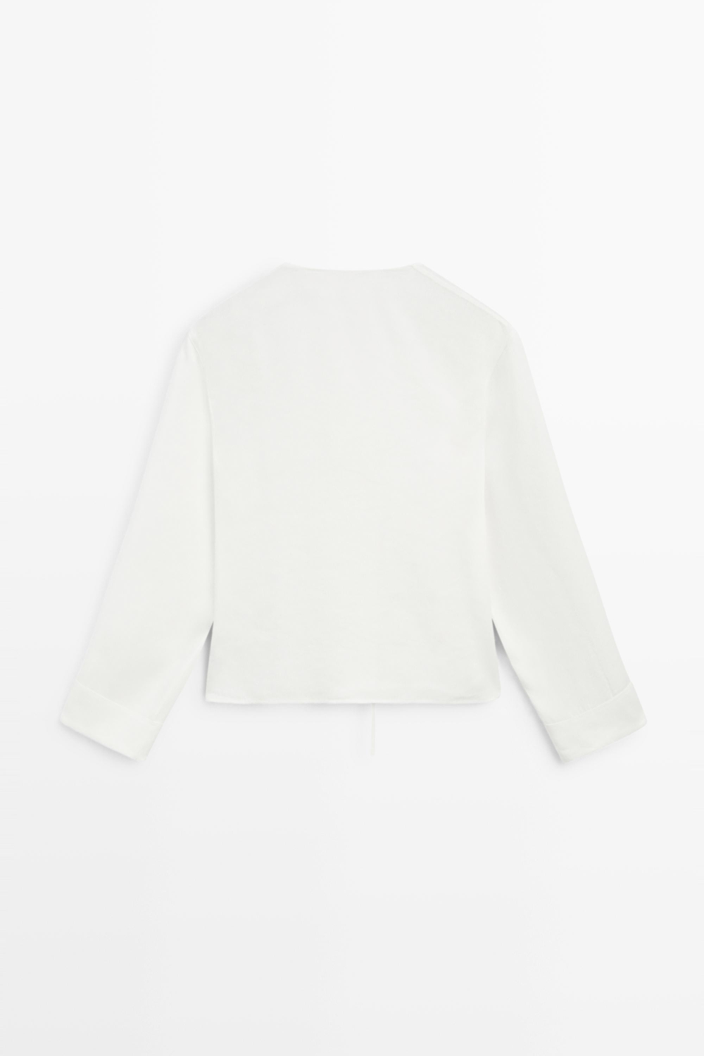 Massimo Dutti Блуза из льняной ткани с пуговицами, белый