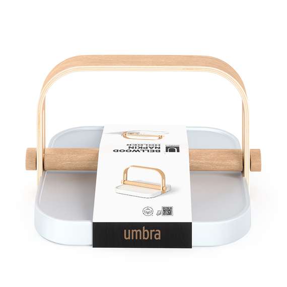 Держатель для салфеток bellwood, белый/натуральное дерево