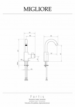 Смеситель для раковины Migliore Fortis 25045 термостат хром схема