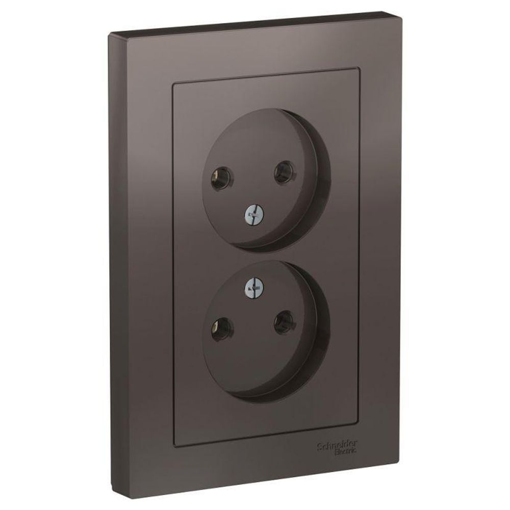 Розетка 2-м СП AtlasDesign 16А IP20 без заземл. в сборе мокко SE ATN000620 Розетка 2-м СП AtlasDesign 16А IP20 без заземл. в сборе мокко SE ATN000620