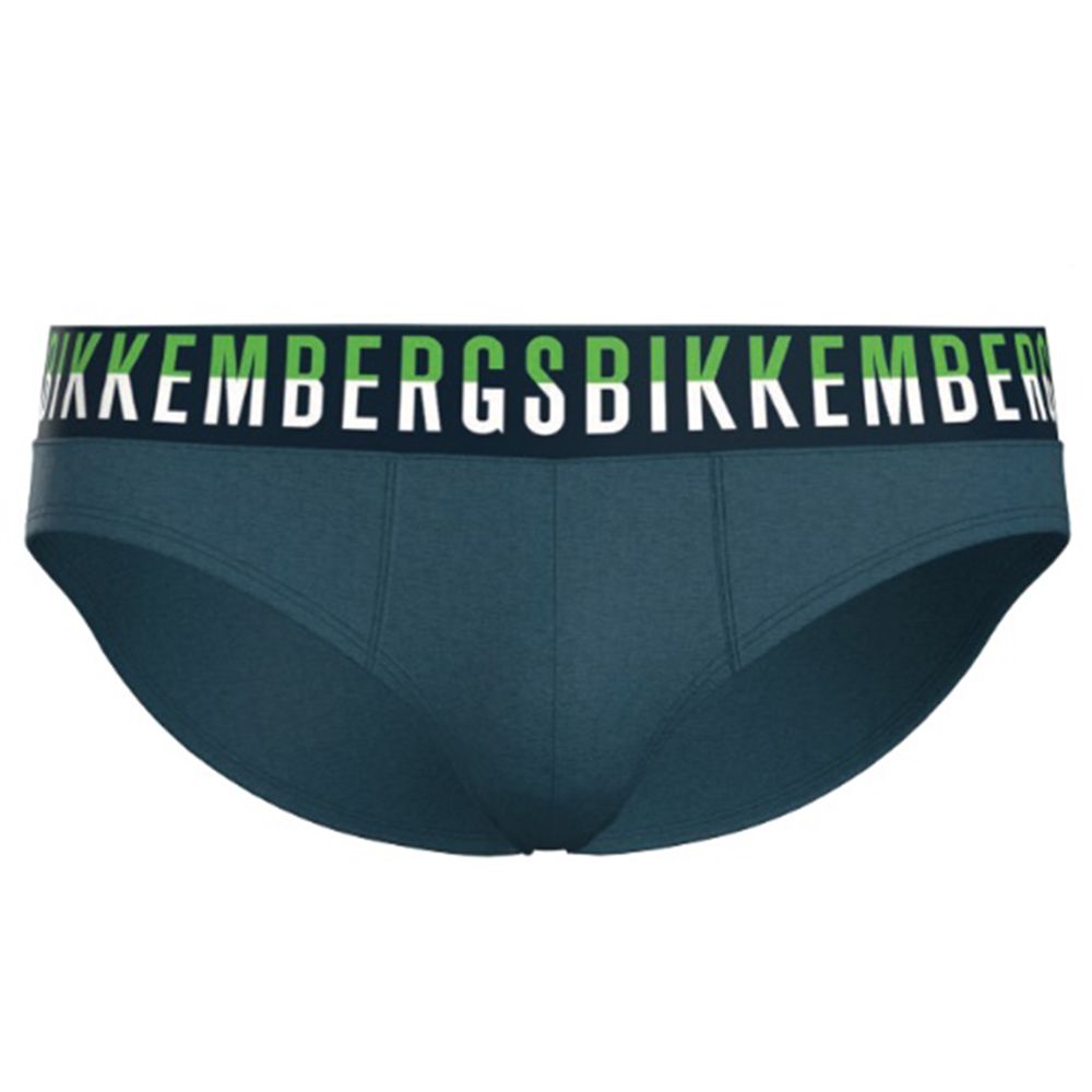 Мужские трусы брифы синие набор 3в1 Bikkembergs BICOLOR BKK52USP27TR