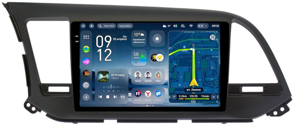 Магнитола для Hyundai Elantra 6 2016-2018 (штатная КЗВ, рамка тип 2) - Teyes CC4-PRO монитор 9.5" 2K QLED на Android 13, Snapdragon 778G, AI, CarPlay, DSP, 4G SIM-слот
