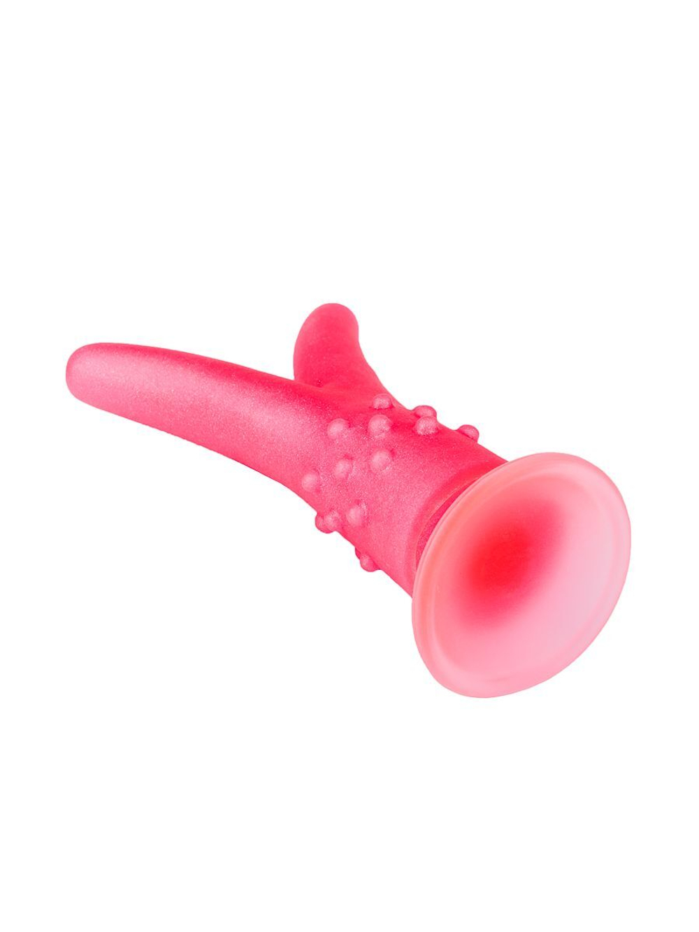 Розовый стимулятор с раздвоенным кончиком - 16 см. (Цвет: розовый)