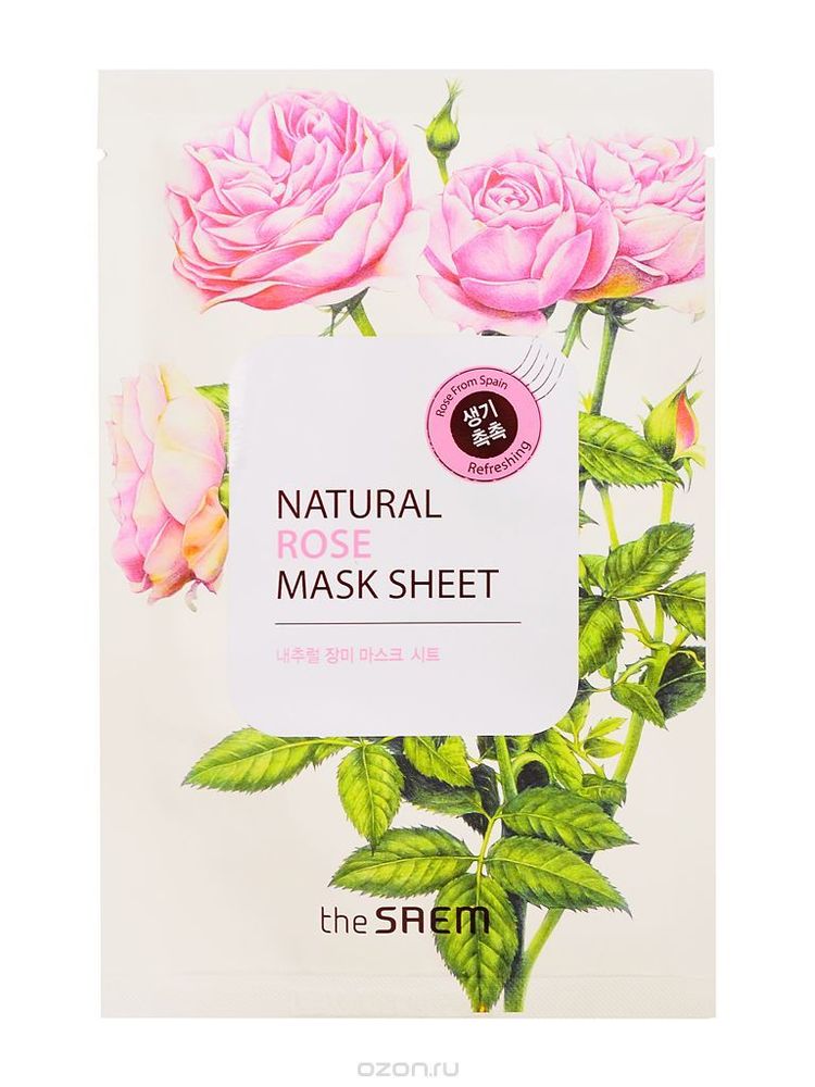 Тканевая маска с экстрактом розы THE SAEM Natural Rose Mask Sheet