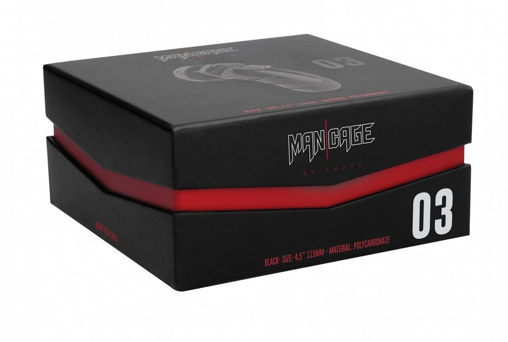 Чёрный мужской пояс верности Model 03 Chastity 4.5 Cock Cage (Цвет: черный)