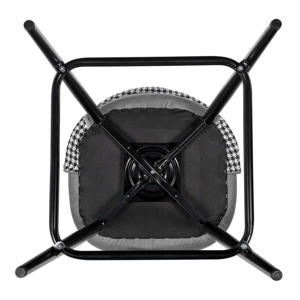 Стул полубарный Bradex Home Leo тёмно-серый с жаккардом, с поворотным механизмом