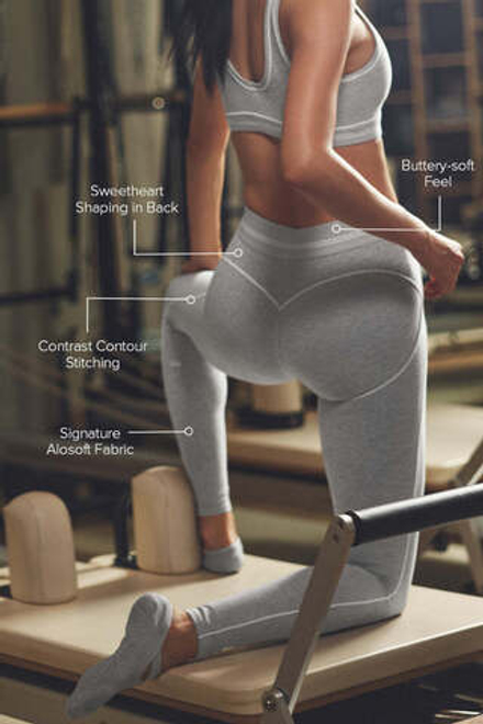 Alo yoga Легинсы Alosoft с высокой талией Heart Throbb, серый