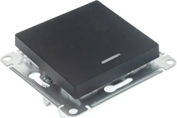 Выключатель Systeme Electric ATLASDESIGN 1-клавишный с индикатором карбон 36371