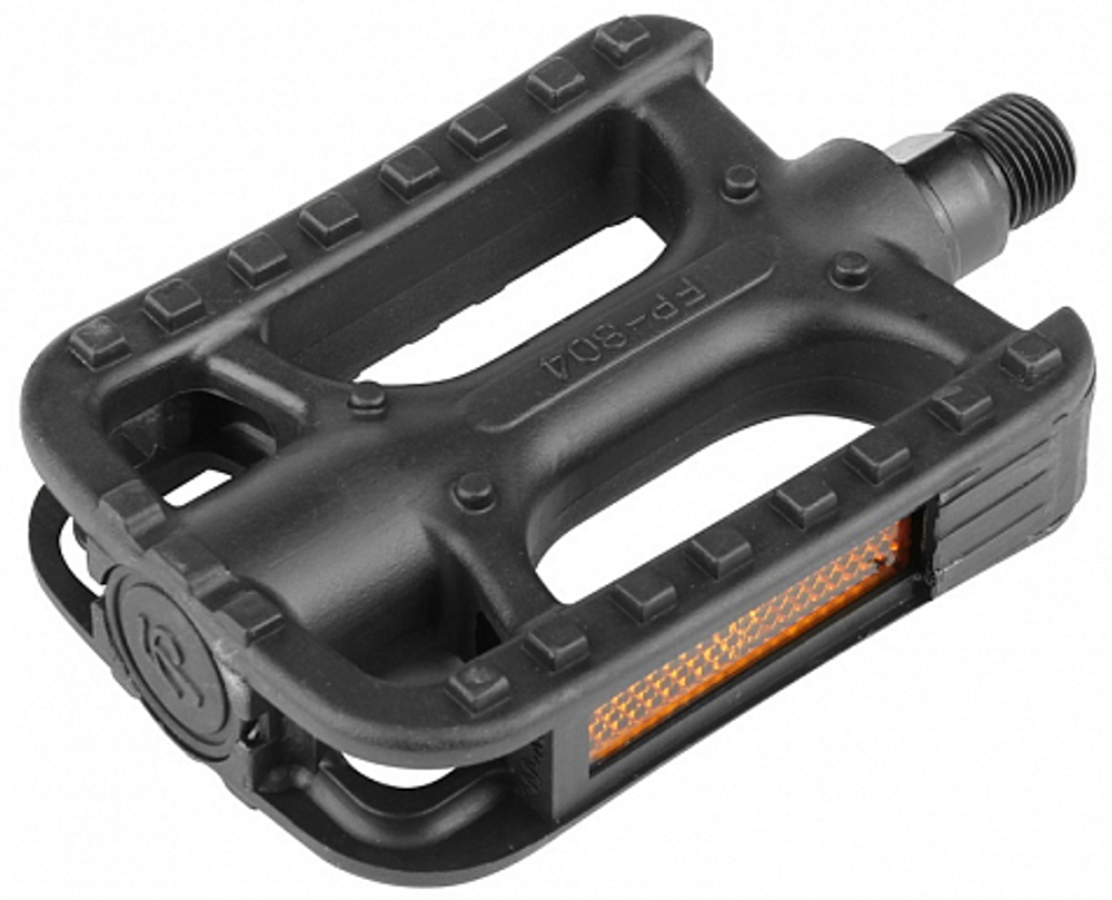 Педали FP-804 FEIMIN, ось 9/16" со светоотражателями, пластиковые чёрные в инд. упаковке