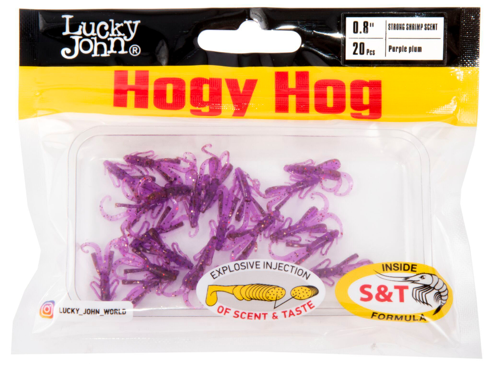 Твистер Lucky John Hogy Hog 0.8" (20 мм), 20шт/уп