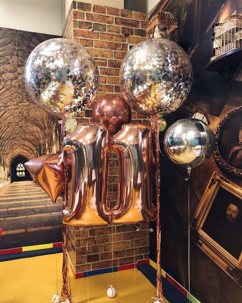 Набор шаров в Цвете Розовое-Золото с Цифрами 11