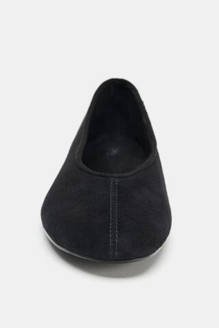 ZARA ЗАМШЕВЫЕ БАЛЕТКИ, ЧЕРНЫЙ