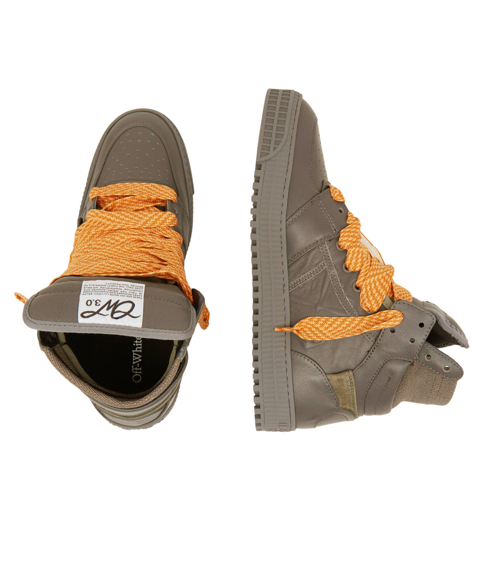 Кожаные кроссовки OFF-WHITE - графитовый(OMIA065S 24LEA004)