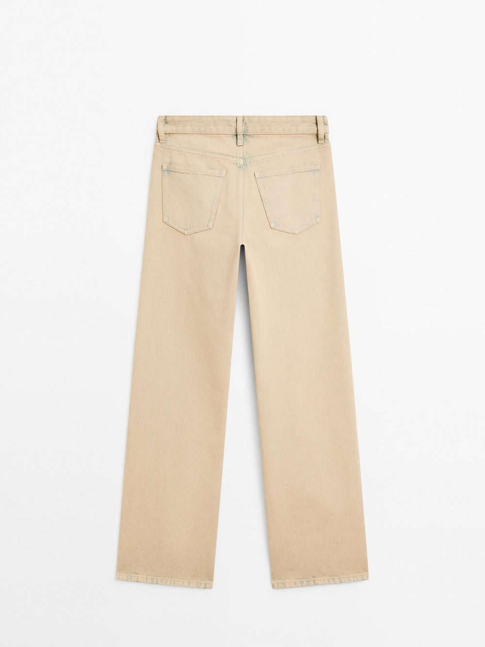 Massimo Dutti Хлопковые джинсы со средней посадкой и широкими штанинами, синий