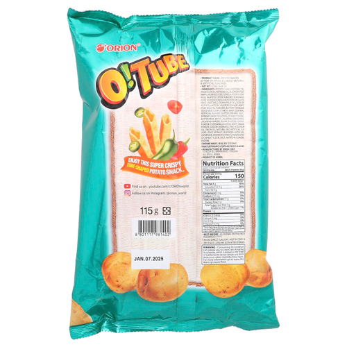 Orion, О! Трубка, картофельные закуски, халапеньо и сыр, 115 г (4,06 унции)