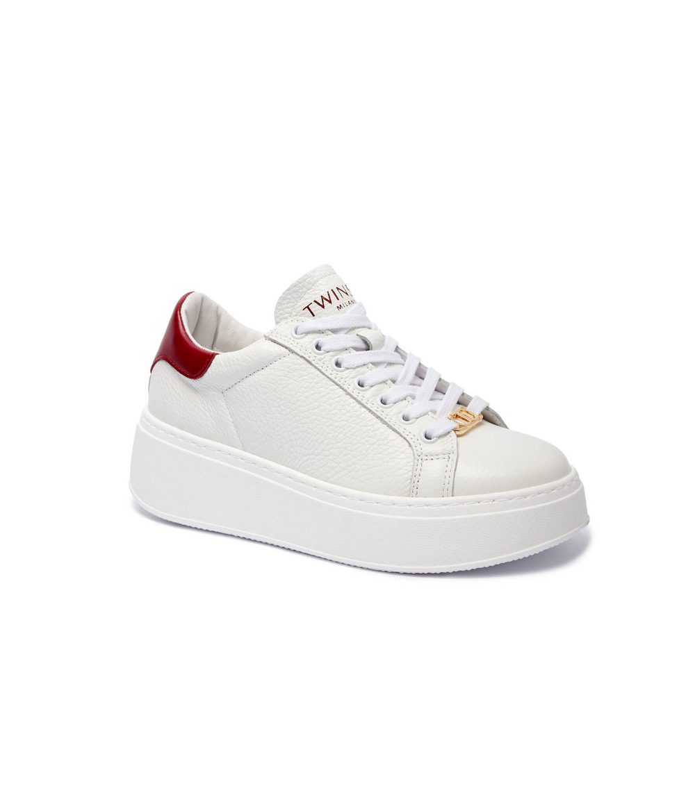 Кожаные кроссовки TWINSET - белый(242TCP010)