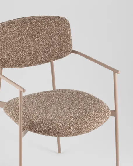 Стул с подлокотниками Talio, коричневый, бежевые ножки