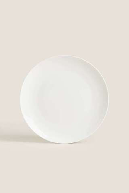 ZARA HOME ТОНКАЯ ФАРФОРОВАЯ ПЛОСКАЯ ТАРЕЛКА, БЕЛЫЙ
